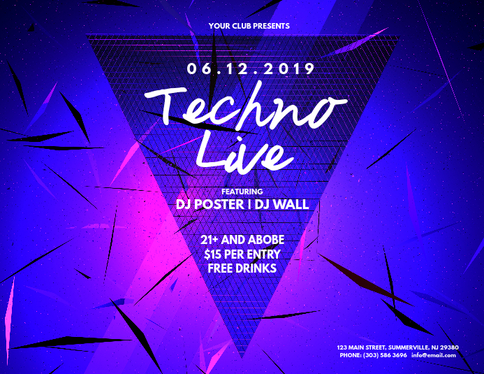 Techno Live Flyer Template Techno Live Flyer Template