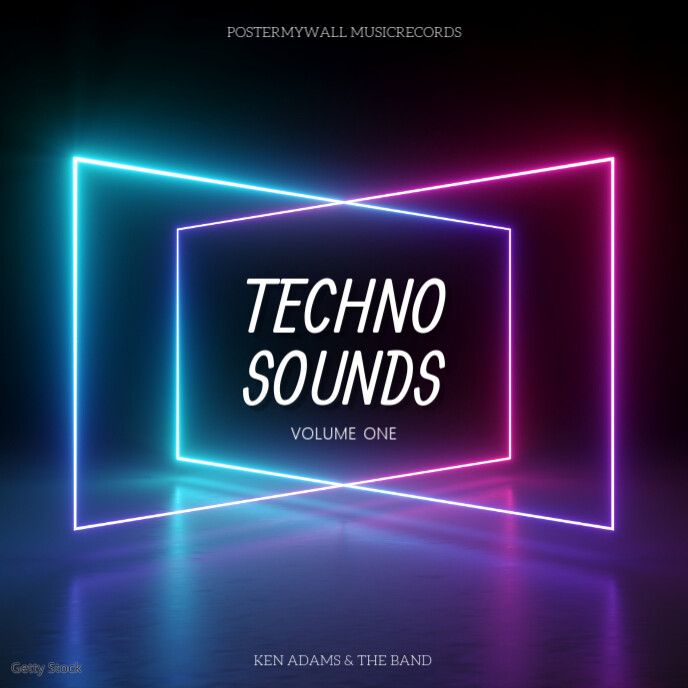 Techno Music Album Cover Template