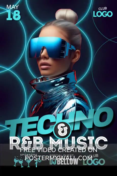 Techno Music Template | PosterMyWall