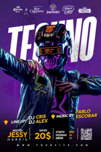 Techno Night Plakat template