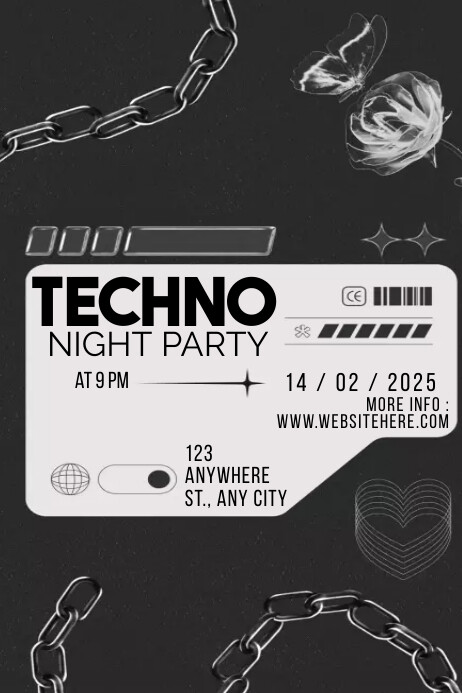 Techno Night Party Poster Template | PosterMyWall