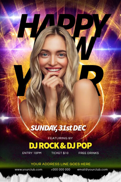 Techno Nightclub Poster Template | PosterMyWall