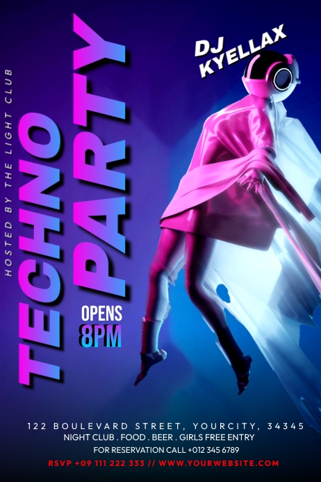 Techno Party Template | PosterMyWall