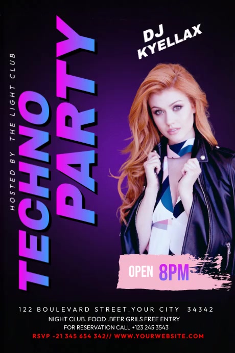 TECHNO PARTY Template | PosterMyWall