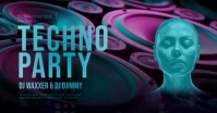 Techno Party Facebook Event Cover Template
