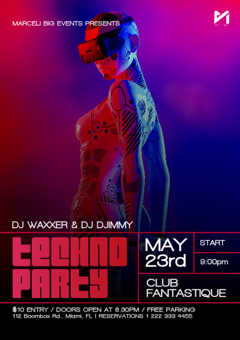 Modèle Techno Party Flyer Ad | PosterMyWall