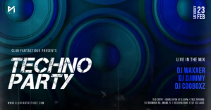 Techno Party Video Flyer | DJ Club Event Rave Night Facebook Ad Promotion Template