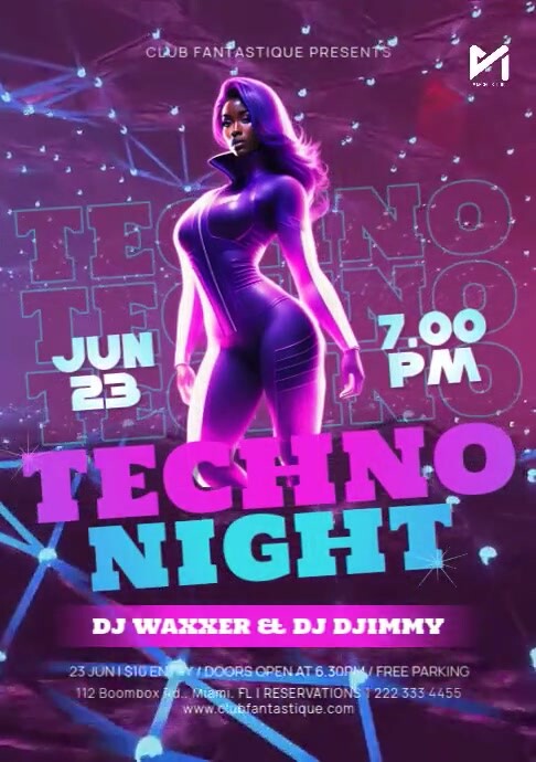 Techno Party Flyer Template | PosterMyWall