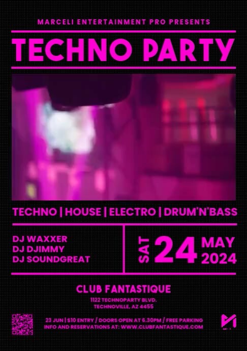 Techno Party Flyer Template | PosterMyWall