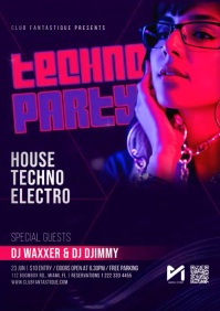 Folleto de Plantilla de Flyer de Fiesta Techno | PosterMyWall