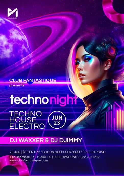 Techno Party Flyer Template | PosterMyWall