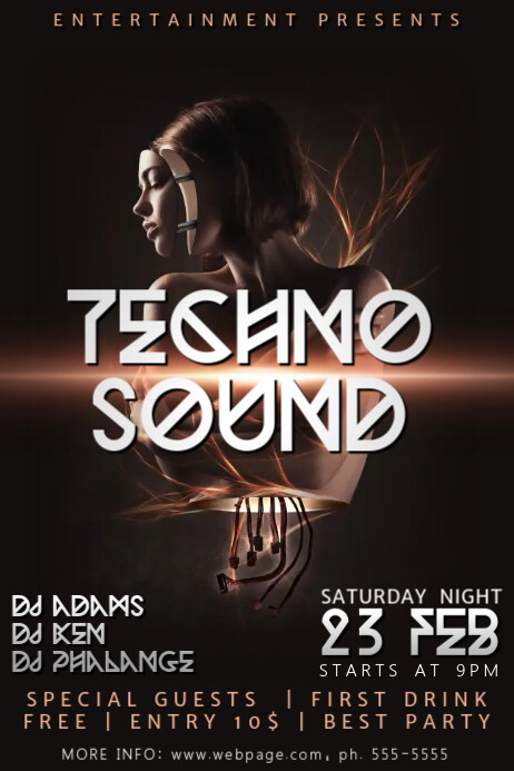 Techno Party Music Flyer Template | PosterMyWall