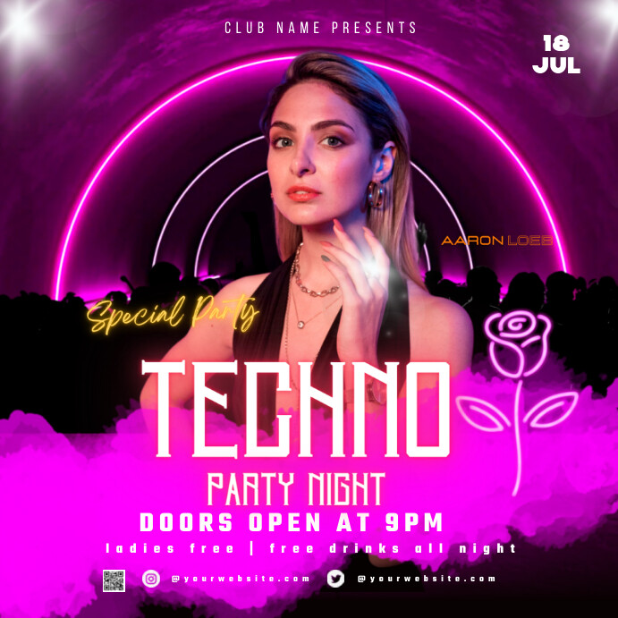 Techno Party Template | PosterMyWall