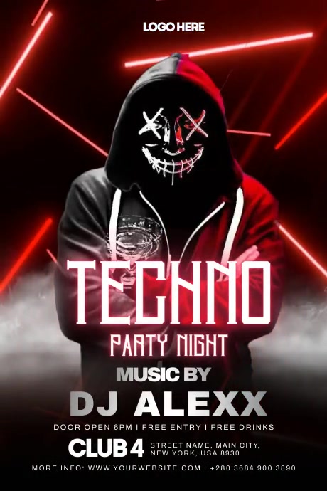Copy of Techno Party Template | PosterMyWall