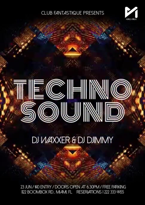 Copy of Techno Party Video Flyer Template | PosterMyWall