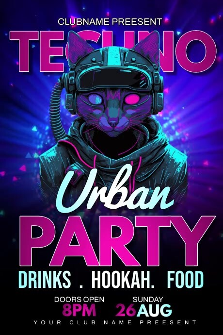 Techno Urban Party Template | PosterMyWall