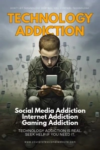Technology Addiction Video Poster Ad Template
