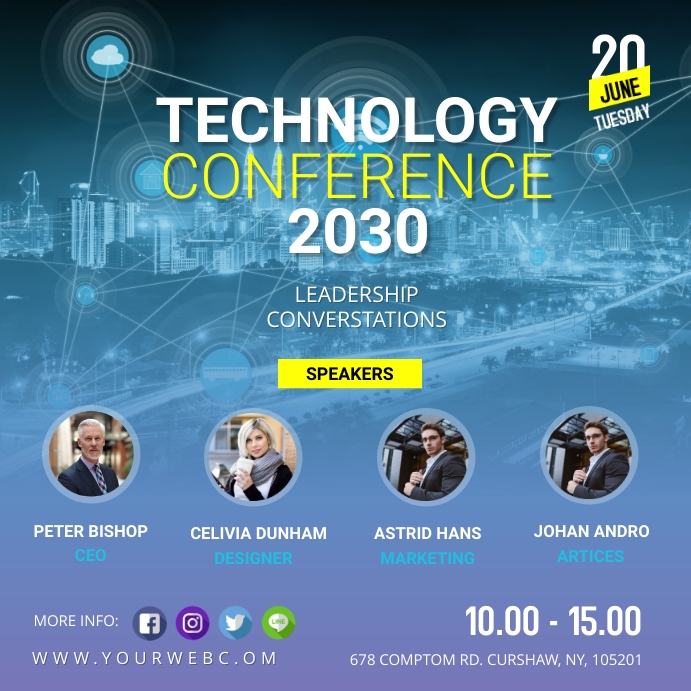 technology conference post Template | PosterMyWall