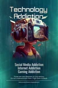 Technology Internet Addiction Video Poster Template Affiche