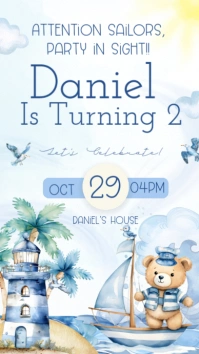 ted bear invitation Instagram Story template