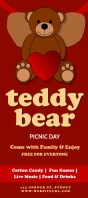 Teddy bear day poster Rack Card template