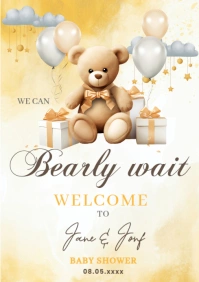 Teddy Bear Welcome Sign A1 template