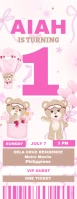 TEEDY BEAR Themed Birthday VIP Ticket Invitation Door Hanger template