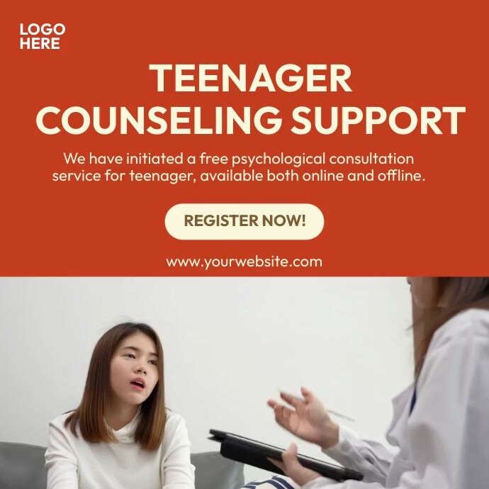 Teenager Counseling Support Instagram Post template