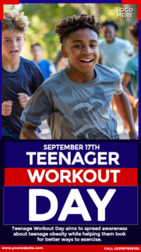 Teenager Workout Day Instagram Story template