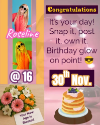 Teens Birthday Instagram Portrait template