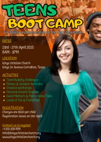 Teens boot camp A6 template