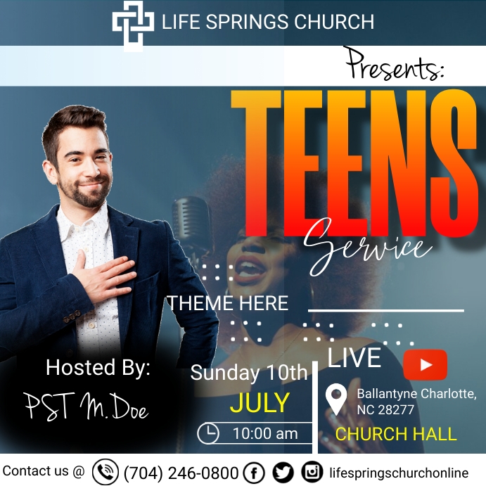 TEENS SERVICE (1) Instagram Post template