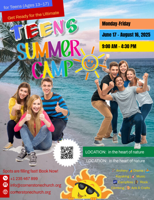 Teens Summer Camp Template | PosterMyWall