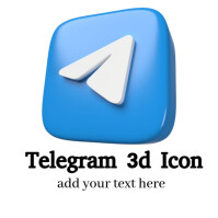 Telegram 3d Icon Logótipo template