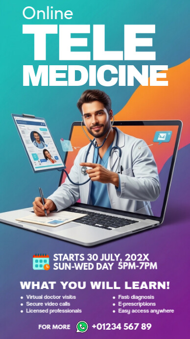 Telemedicine Service Digital Display (9:16) template
