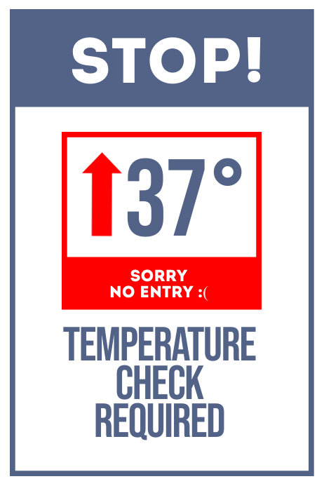 Temperature check required sign poster Template | PosterMyWall