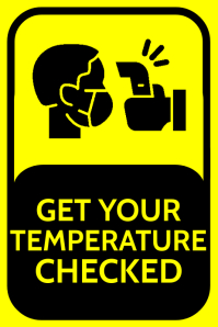 Temperature check required sign poster Template | PosterMyWall