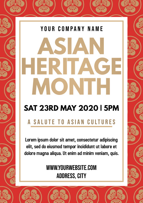 Template asian heritage month A4