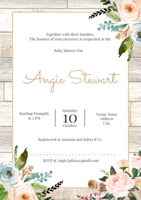 Template Baby Shower Spring Rustic Postermywall