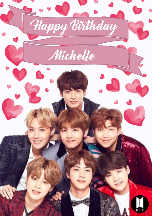 Bts Birthday Card Printable Free