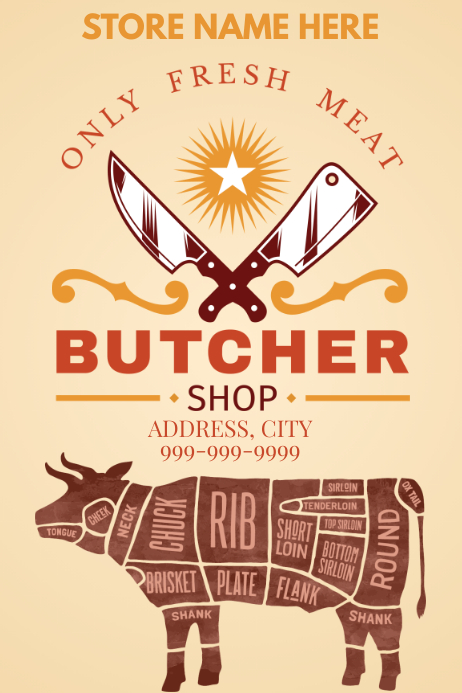 Template Butcher Shop Postermywall