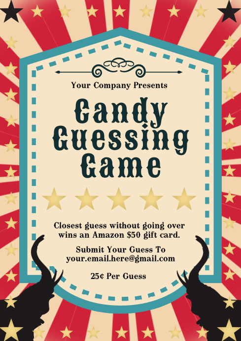 Guessing Competition Form Red Candy Guessing Contest Poster Template | PosterMyWall