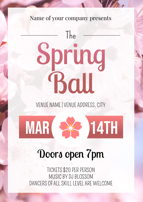 Plantilla de Template dance spring ball | PosterMyWall