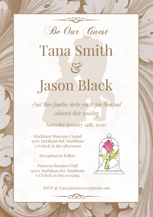 Modele Template Disney Wedding Beauty The Beast Postermywall Modele Template Disney Wedding Beauty The Beast Postermywall