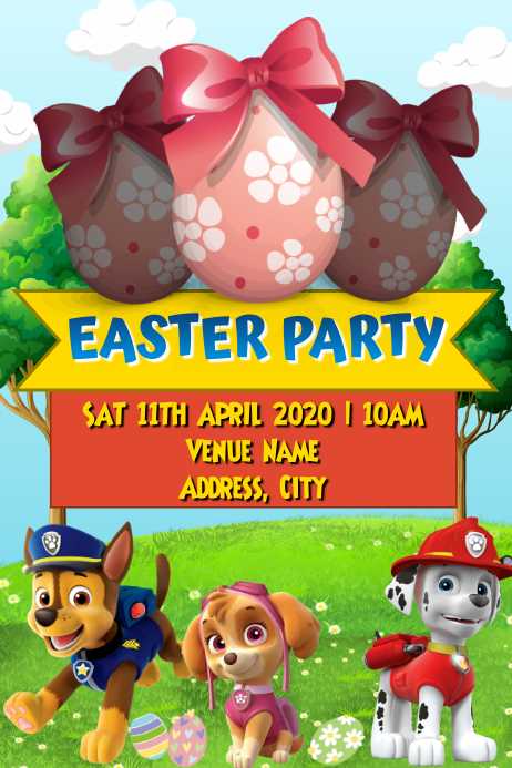 Template Easter Paw Patrol PosterMyWall