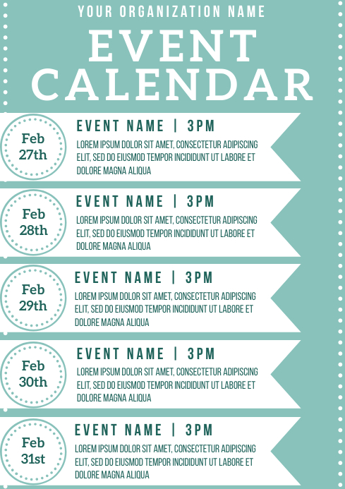 Template Event Calendar PosterMyWall