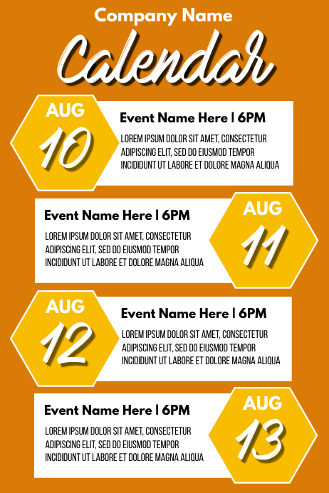 Copy of Template event calendar | PosterMyWall