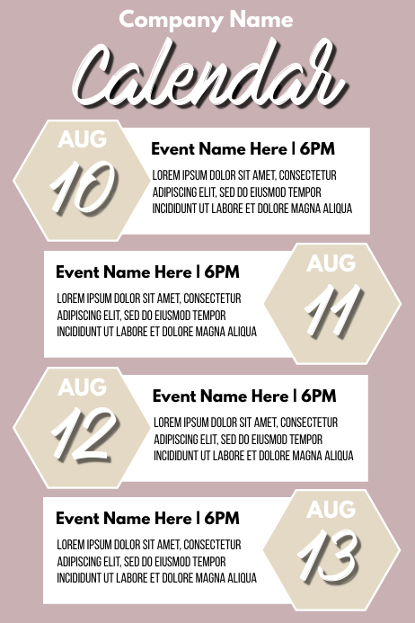 Copy of Template event calendar | PosterMyWall