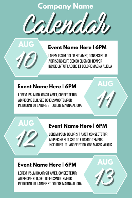 Event Calendar Poster Template event calendar | PosterMyWall