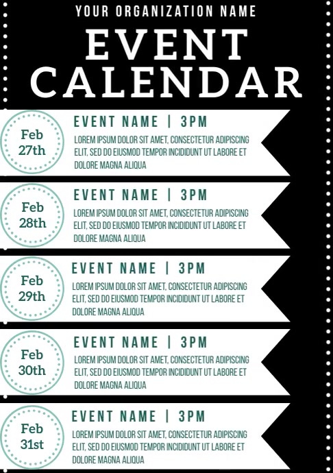 Template Event Calendar PosterMyWall